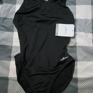 Dolfin Black Athletic One-Piece Swimsuit